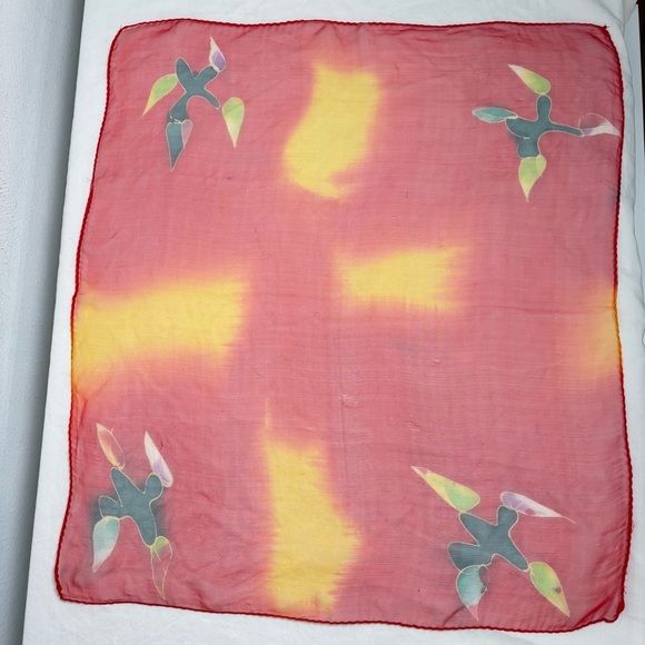 Artisan dyed silk square scarf artsy - Picture 5 of 10